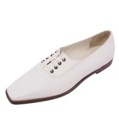 未使用 マノロ・ブラニク Manolo Blahnik レザーシューズ レースアップ カーフレザー シューズ 靴 レディース イタリア製 36 1/2(23cm相当) ホワイトのサムネイル