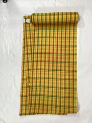 着尺/未使用品/ウール/黄/格子/美品/反物/未仕立て/10988