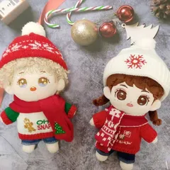 ぬい服15cmから20cm用　ニット帽子とマフラーのセット