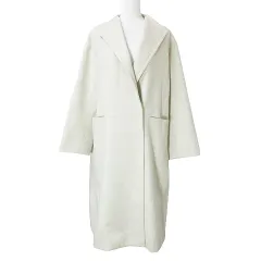 プラージュ Plage R'IAM リアム 美品 21AW ノーカラーコート ロング 21020922602040 ウール 36 S相当 ベージュ IBO51 Xのサムネイル