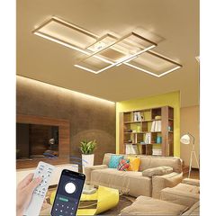 LED シーリングライト 20畳 APP遠隔制御 無段階調光調色 リモコン付き 北欧 おしゃれ インテリア ライト リビング 天井 照明器具 間接照明 和室 居間 日本語説明書付 BKBEINGKING 北欧風 BK-HT59【ゴールド 140*80cm  1