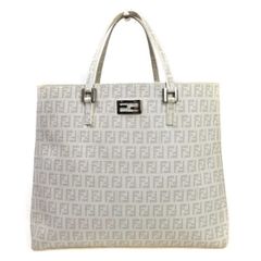 FENDI フェンディ バッグ トートバッグ ハンドバッグ ズッキーノ柄 ホワイト グレー 73GA948