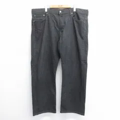 W44/古着 リーバイス Levis 569 ジーンズ メンズ 大きいサイズ 黒 ブラック デニム 25jun16 中古 ボトムス ジーパン Gパン ロング パンツ