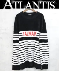 【広尾店】 バルマン BALMAIN 19SS ボーダー柄 クルーネック スウェット sizeXL 【15680】