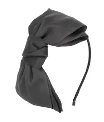 ビッグリボン カチューシャ ヘアアクセ ヘアアクセサリー ヘアアレンジ やわらか リボン シフォンサテン 大人 レイヤード コスプレ ブラック