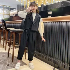 ☆ ブラック ☆ 170サイズ ☆ スーツ 女の子 3点セット pmysuit03 スーツ 女の子 3点セット パンツスーツ パンツ シャツ ベスト 子供スーツ セットアップ 子供服 キッズ ジュニア 子供 子ども こども ゆったり 小学生 中学生 高校生