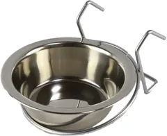 TKY ペットボウル ハンガーボウル ペット食器 餌皿 フードボウル 犬 給餌器 給水器 ケージ 取付 引っ掛け フック(シルバー)