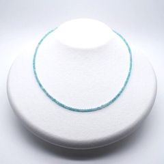極小アマゾナイトネックレス アジャスター付 ブルー系 水色 ラムネ色 40cm 38cm 35cm 金属アレルギー対応