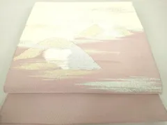 平和屋着物□明綴れ 太鼓柄袋帯 几帳飛鶴花松文 金糸 逸品