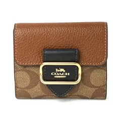 新品 コーチ COACH 3つ折り財布 SMALL MORGAN WALLET カーキマルチ