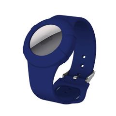 【特価セール】2021用キッズブレスレットケース、シリコン時計バンド Airtag 保護カバー 子供 幼児 赤ちゃん 子供 AirTag 高齢者用、紛失防止 ウェアラブルホルダー Airtag (ダークブルー) 9×1.5×0.12
