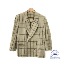 【訳アリ】 BURBERRY バーバリー ジャケット ブロックチェック ダブルボタン 長袖 レディース ベージュ ブラック 11AR 901-9696 送料無料 古着