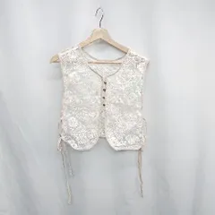 ◇ ⊂ ◎●未使用● Helm レース 2WAY 袖なし ベスト サイズL アイボリー系 レディース E  【1502030026764】