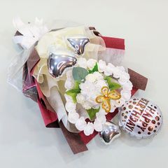 造花と風船のオープンハート・ブーケ/母の日プレゼント/誕生日プレゼント