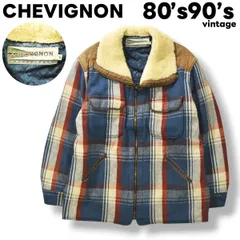 80s 90sヴィンテージ CHEVIGNON チェック柄 ウールジャケット 5ad9fbfb1ef02a9a1b722940d46660