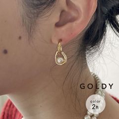 【即納】ホースシュー × パール フープ イヤリング GOLDY ゴールディ 2240805 goldy アクセサリー レディース 女性 シルバー ライトゴールド goldy イヤリング かわいい パールイヤリング ワンタッチイヤリング 新品 正規品