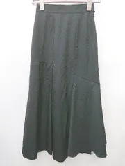 ◇ earth music&ecology アシンメトリー ロング フレア スカート サイズS ブラック レディース P  【1407260018186】