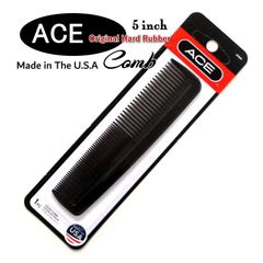 Made in USA 米国 ACE エースコーム 5インチ 12.5cm くし ポケットコーム トラディショナル オールドスタイル ハードラバー製