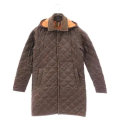 LAVENHAM (ラベンハム) フーデッドキルティング スナップボタン ロングジャケット ブラウンのサムネイル