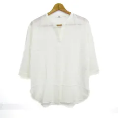 ユニクロ レーヨンスキッパーブラウス 七分袖 トップス レディース Mサイズ ホワイト UNIQLO 【中古】