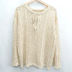 ◇ ⊇ LOWRYS FARM ローリーズファーム 総柄 長袖 ニット サイズF ブラウン系 レディース E  【1501230012195】