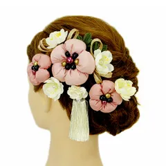 髪飾り 成人式 振袖 袴 ２点セット ピンク 大人 かんざし 簪 卒業式 フォーマル 結婚式 花飾り つまみ細工 手作り W58 W304-257 髪飾り ピンク n971　WSi