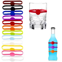 【在庫処分】ホームバーパーティー シリコン製 パーティーキーワードカップ識別ラベル耐久性と魅力 パーティーグッズ パーティー シャンパングラス、カクテルパーティー ドリンクマーカー イベント 12個セット グラスマーカー 再利用可能なドリンクマーカー [XIA