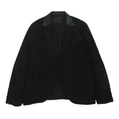 ISAMUKATAYAMA BACKLASH イサムカタヤマバックラッシュ 1459-03 リネン ウール 襟レザー切替 ジャケット ブラック系 M【中古】のサムネイル