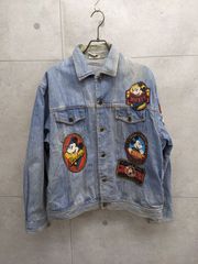 90'sディズニー Mickey&Co. デニムジャケット 「International Mickey Brand」 メンズLサイズ相当 ミッキーマウス ビンテージ＊mff015