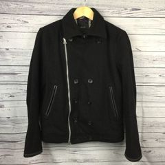 アタッチメント 定価7万 ウールヘビーメルトン ZIP Pコート 1 ブラック