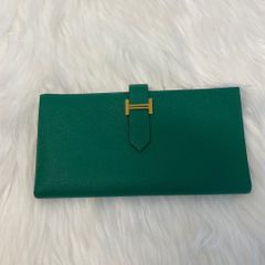 HERMES（エルメス） ベアンスフレ 二つ折り長財布 エプソン ヴェールジェイド