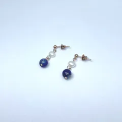 ラピスラズリ・淡水パールのピアス