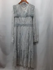 ライトブルー メッシュレース ドレス ロング丈 sp7