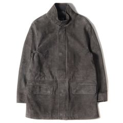 美品 dunhill ダンヒル ジャケット ラムスキン ヌバックレザー フルジップ ジャケット イタリア製 現行モデル グレー S アウター ブルゾン コート ブランド 着回し