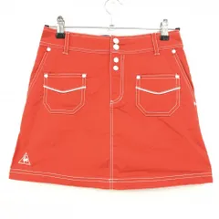【美品】ルコックゴルフ スカート レッド×白 ステッチ 内側インナーパンツ レディース 9(M) ゴルフウェア le coq sportif