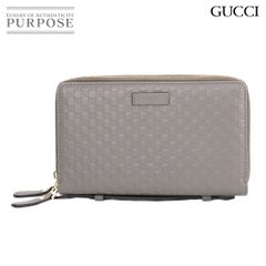 未使用 展示品 グッチ GUCCI グッチシマ トラベル ドキュメントケース ラウンドファスナー 長財布 レザー グレー 544250 90289289