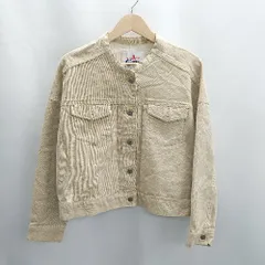 ◇ ⊂ CIMARRON シマロン SHPS any別注 ノーカラーデニムジャケット 長袖 ジャケット サイズM ベージュ系 レディース E  【1501230044868】