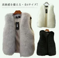 高級感を備える・全4サイズ! ベスト ジレ レディース ファーベスト ロングベスト ファージャケット フェイクファー アウター 秋冬 羽織 ファーコート ロング ノースリーブ コーディガン もこもこ  eGVu353