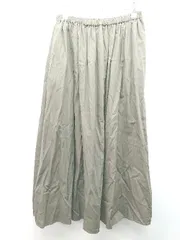 ◇ URBAN RESEARCH DOORS ウエストゴム 無地 シンプル 大人 ロング丈 フレア スカート 表記なし カーキ レディース E  【1310050019822】