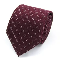 オリヒカ ブランド ネクタイ 総柄 ドット柄 シルク/ウール PO  メンズ ワインレッド ORIHICA 【中古】