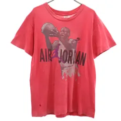 NIKE ナイキ 90s USA製 オールド ワーナーブラザーズ エアージョーダン ルーニー・テューンズ バッグスバニー 半袖 Tシャツ L レッド AIR JORDAN シングルステッチ メンズ 古着