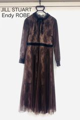 JILL  STUART   Endy ROBE      ワンピース　ドレス　レース　3層生地　サイズ4   ブラウン　az MID 6772