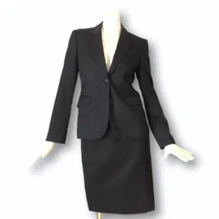 12【新品同様】レミュー ファム スカートスーツ M ★未使用に近い★ ブラック 黒 9号 WASHABLE どこから見てもキレイ LES MUES Femme