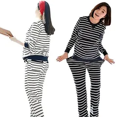 panda store マタニティ パジャマ 長袖 授乳服 産後 授乳口 ママ 妊婦 ボーダー 家着 シンプル 秋冬 スウェット(ホワイト,  M)