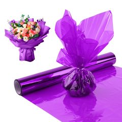 新品 happykau セロファン カラーセロハン セロファンラップロール 30m 大容量 幅40cm 結婚式 ギフト生日 花 包装用紙 小学生手作り (紫)のサムネイル