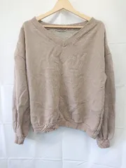 ◇ ⊇ antiqua アンティカ 裏起毛 Vネック 長袖 プルオーバー トレーナー 表記なし モカ系 レディース E  【1507100005441】