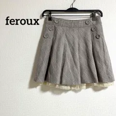 feroux スカート　ミニ　チェック　ボタン　かわいい　ガーリー　レース