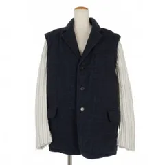 メゾンマルジェラ Maison Margiela 22SS Co-Ed インサイドアウト 再構築 中綿ジャケット ブレザー 36 ネイビー/ホワイト 白 紺 S31BN0330 国内正規のサムネイル