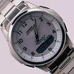 （T677）美品 正常稼動 CASIO カシオ 電波ソーラー wave ceptor ウェーブセプター WVA-M630D-7AJF ホワイトインデックス 人気 時計 メンズ ユニセックス
