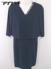 ◇ ships little black シップスリトルブラック レース 七分袖 膝丈 ワンピース サイズ36 ネイビー レディース  【中古】 【1111150002369】